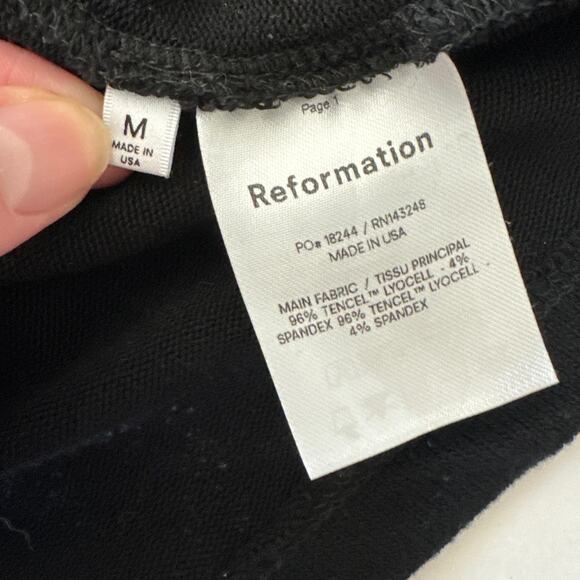 REFORMATION Dropped Shoulder Crewneck Long Sleeve Sweater Dress Medium Black - Picture 10 of 10